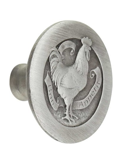 Rooster Knob in Antique Pewter.